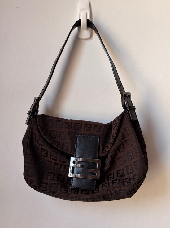 Fendi Handbags - Vintage Fendi Baguette Zucchino Double Flap
